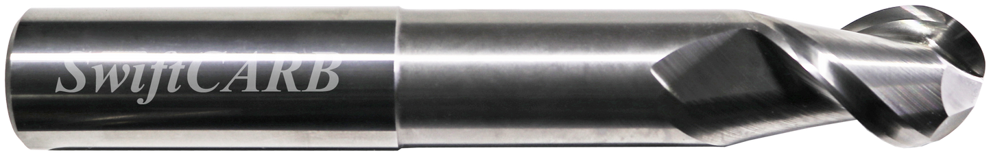 1/4" ACEL2 Extended Reach 2FL 45° Helix Ball Mill